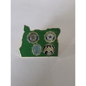VTG American Legion Department Of Oregon State Shaped Military Enamel Pin